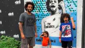Marcelo junto a sus hijos en Botafogo