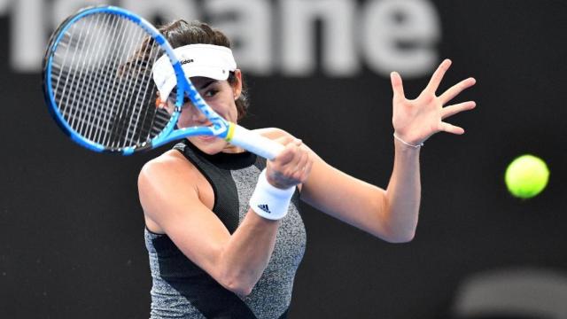 Muguruza, durante un entrenamiento en Brisbane.