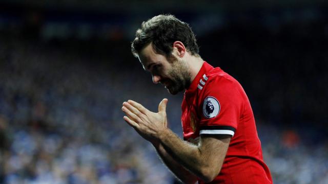 Juan Mata en un partido reciente con el Manchester United.