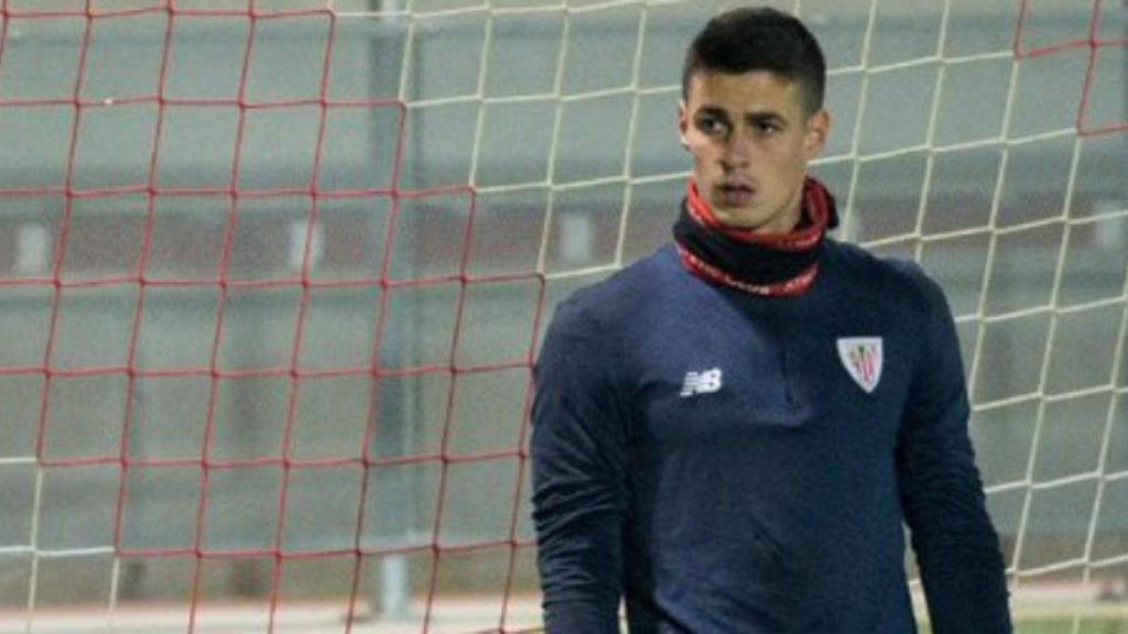 Kepa entrena con el Athletic. Foto Twitter (@iagoherrerin13)