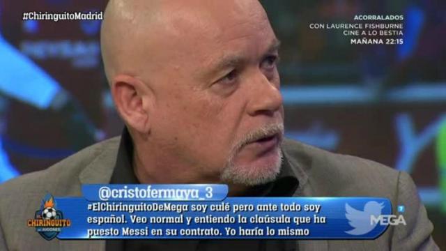 Alfredo Duro en El Chiringuito. Foto: Twitter (@elchiringuitotv)