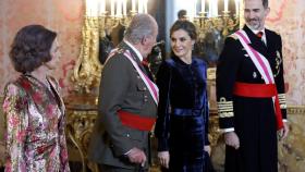 Los Reyes durante la ceremonia de la Pascua Militar.