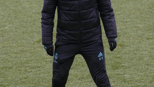 Zidane, en el entrenamiento de este sábado.