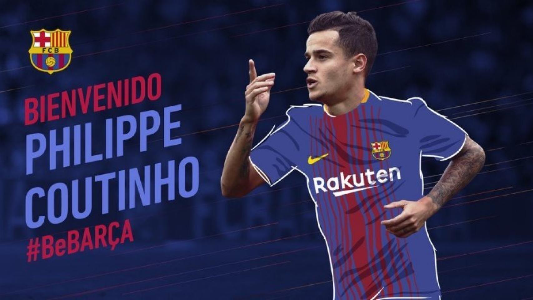 Coutinho, nuevo jugador del Barcelona. Foto: fcbarcelona.es