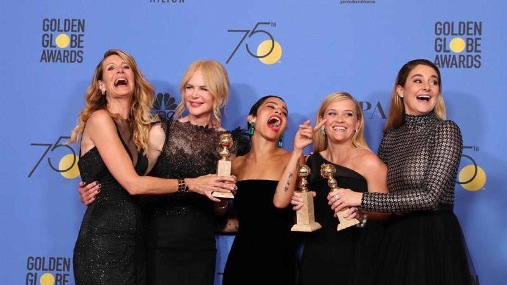 El equipo de Big Little Lies, una de las triunfadoras de la noche.