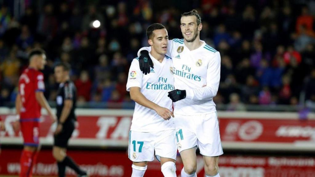 Lucas Vázquez y Bale durante el partido de ida de Copa del Rey ante el Numancia.