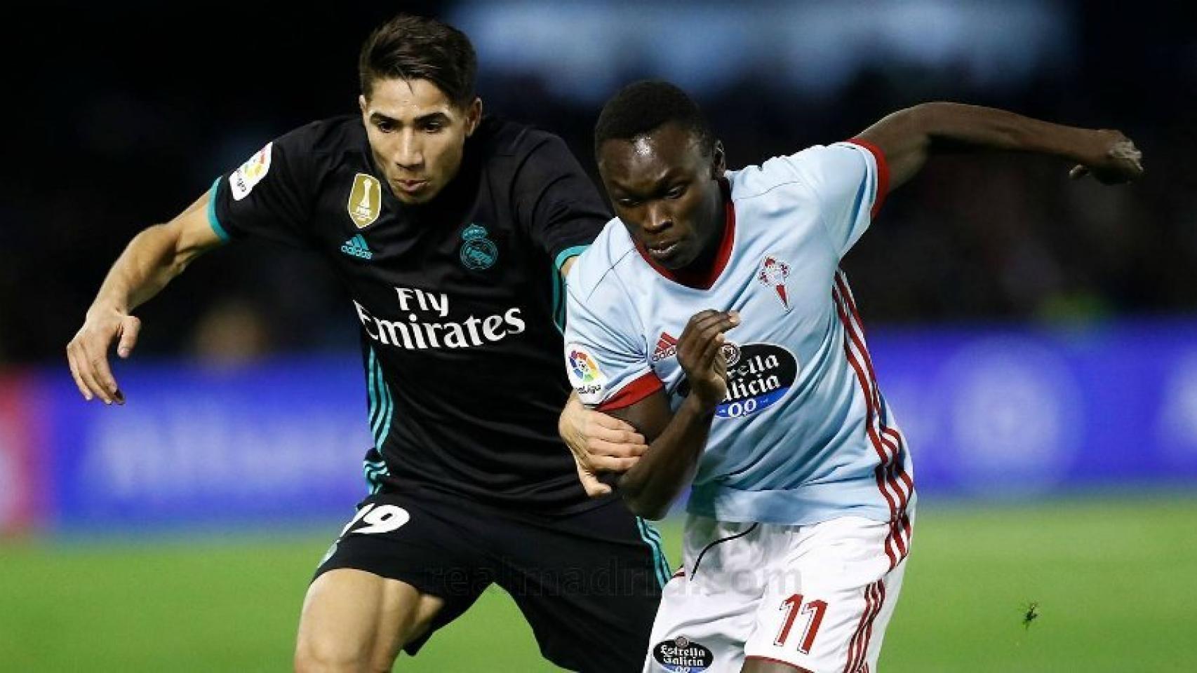 Achraf, en el Celta-Real Madrid