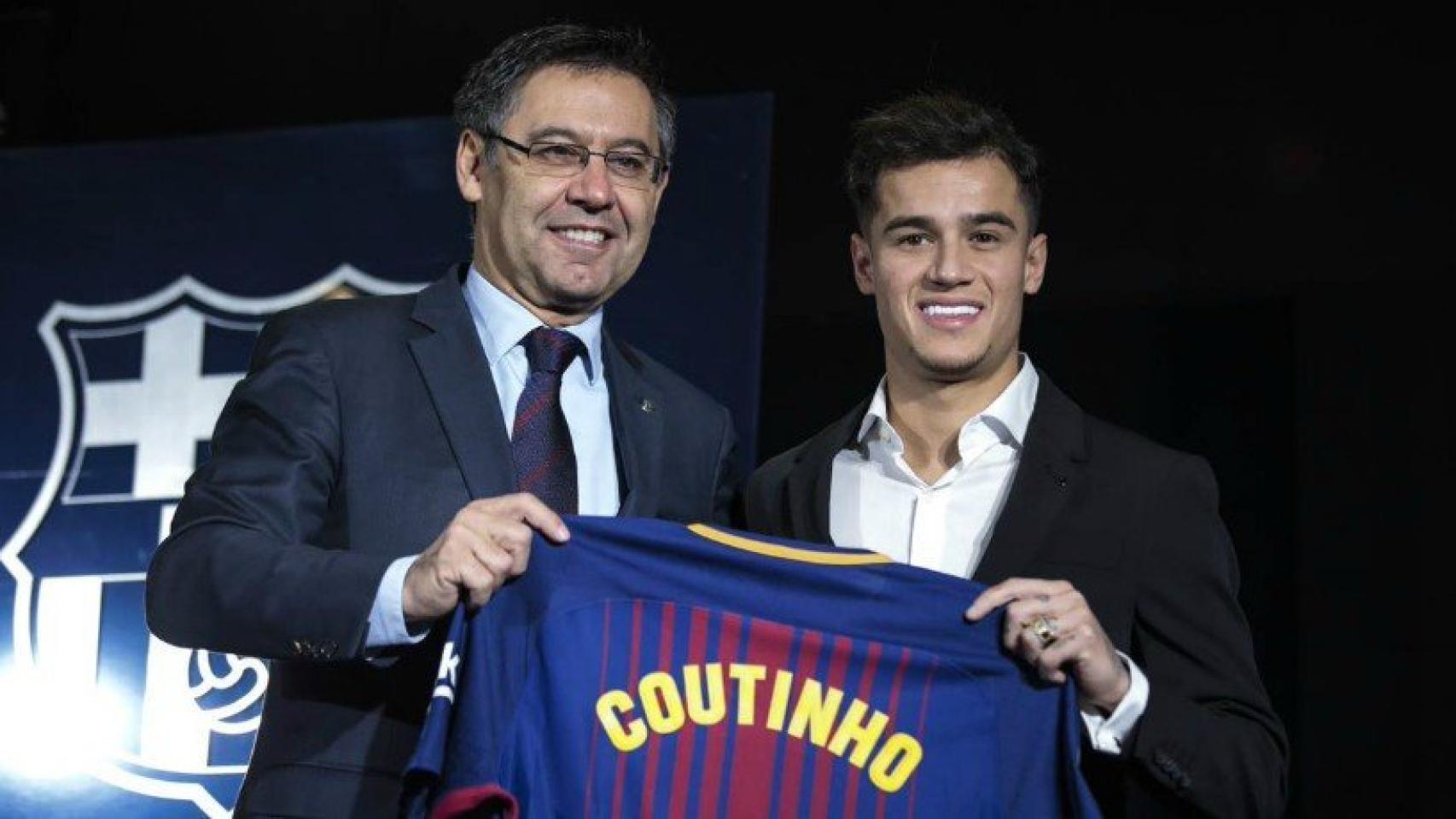 Coutinho, presentado con el Barça. Foto Twitter (@FCBarcelona_es)