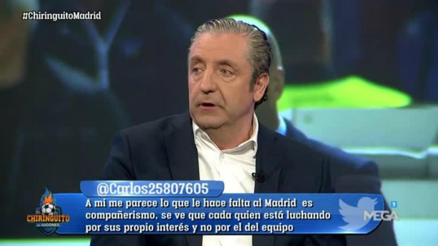 Josep Pedrerol en El Chiringuito. Foto: Twitter (@elchiringuitotv)