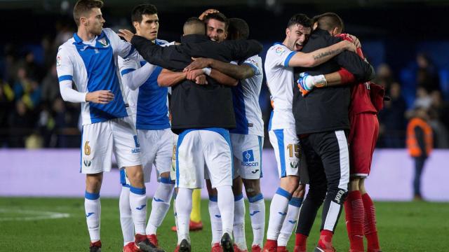 Los jugadores del Leganés celebran el pase a cuartos de Copa.