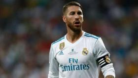 Sergio Ramos en un partido con el Real Madrid