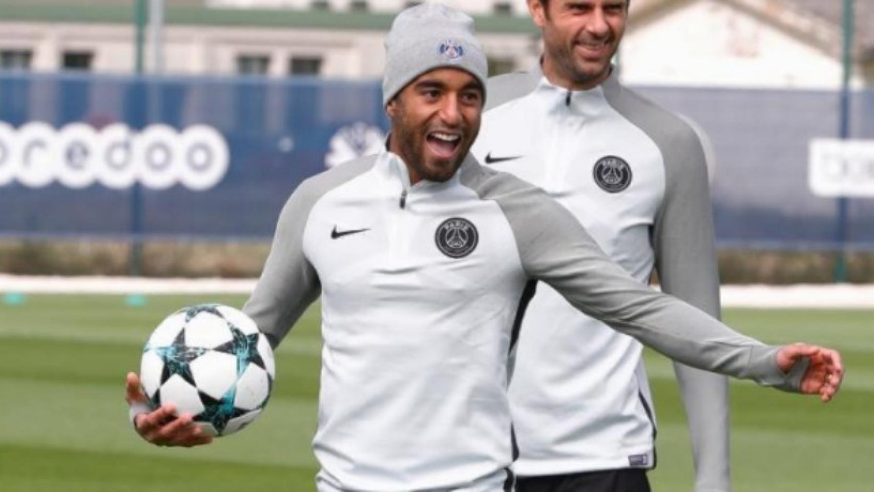 Lucas Moura durante un entrenamiento. Foto: instagram (lucasmoura7).