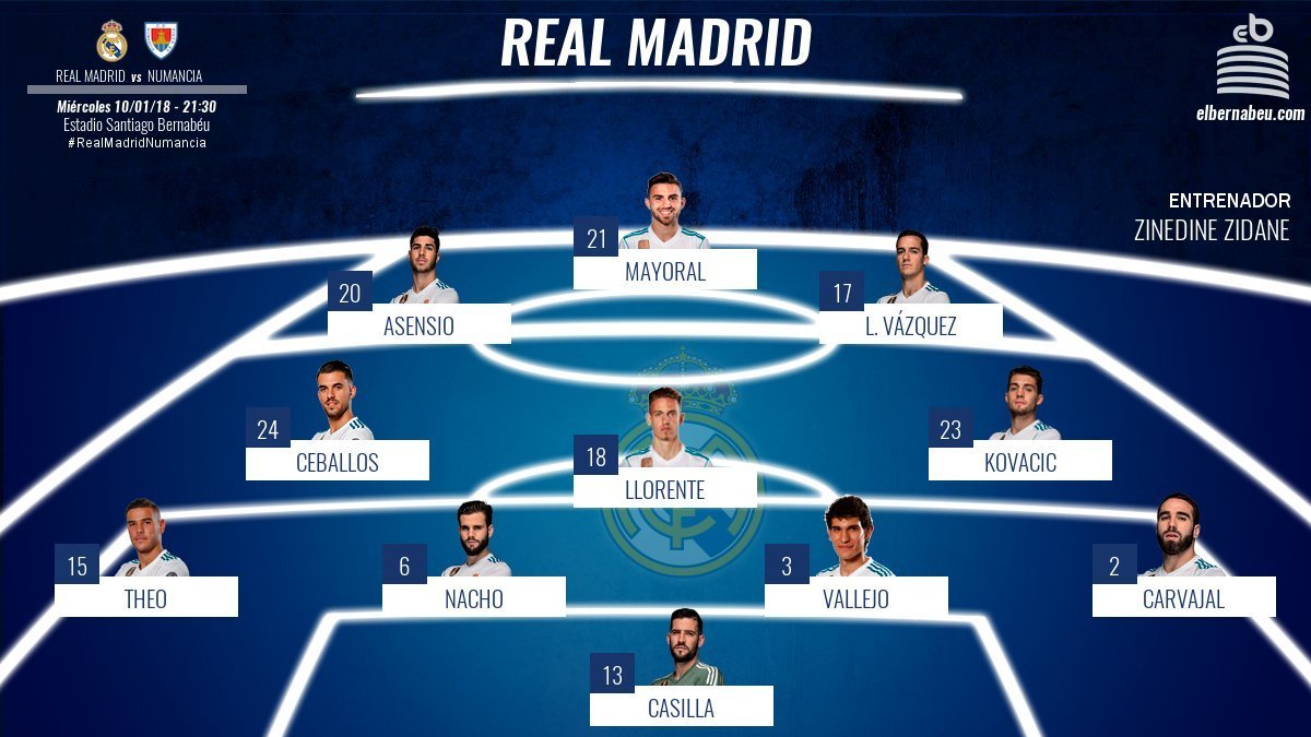 Mayoral, Lucas y Asensio, la delantera del once de Zidane