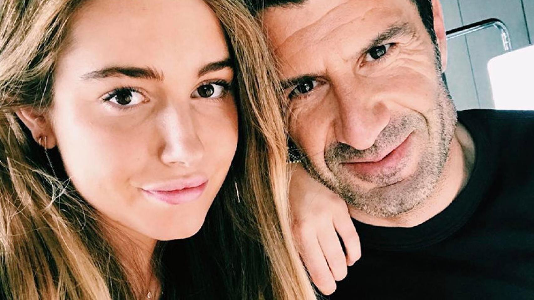 Luis Figo, junto a su hija mayor Daniela