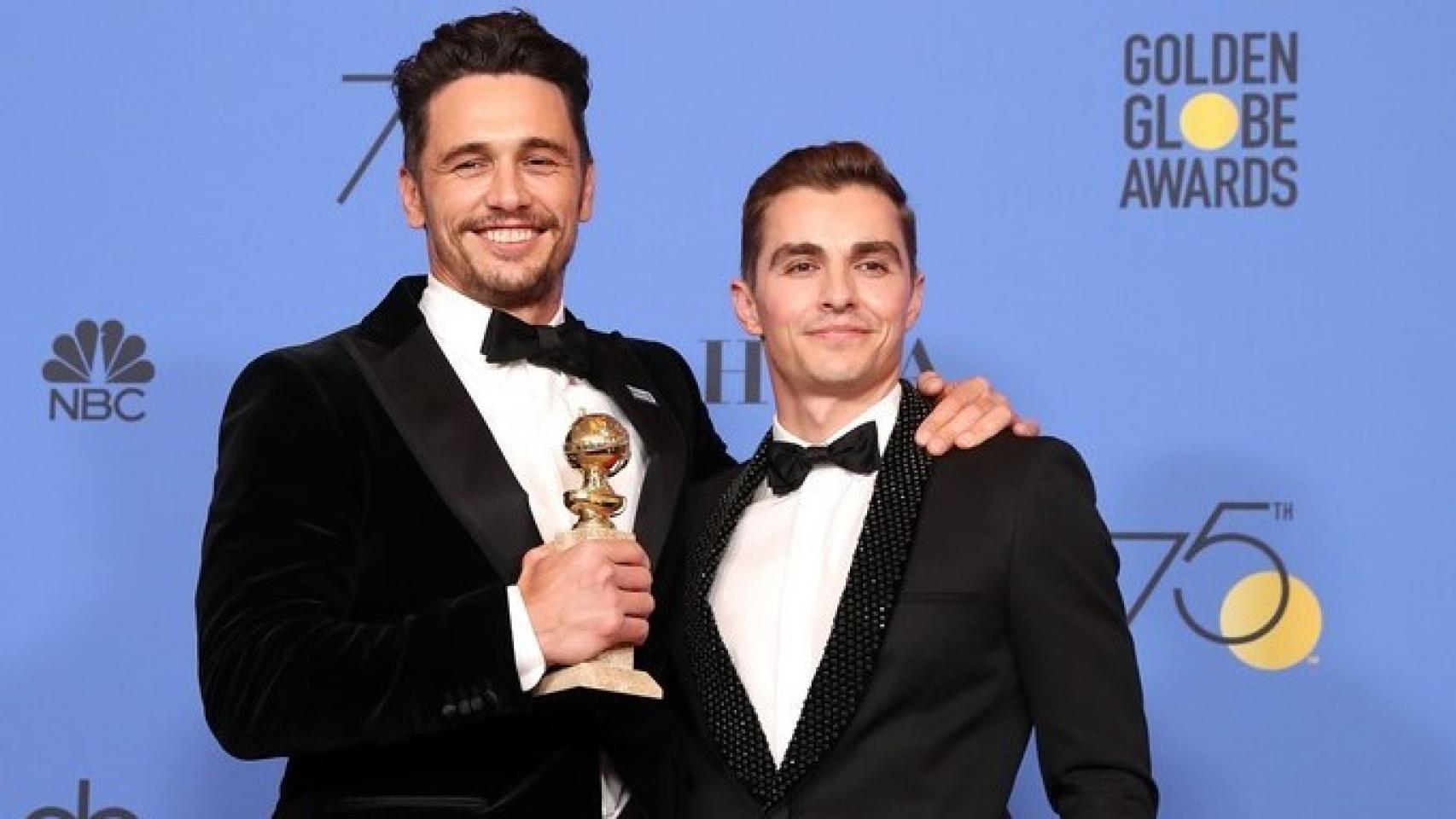 James Franco junto a su hermano Dave en los Globos de Oro.