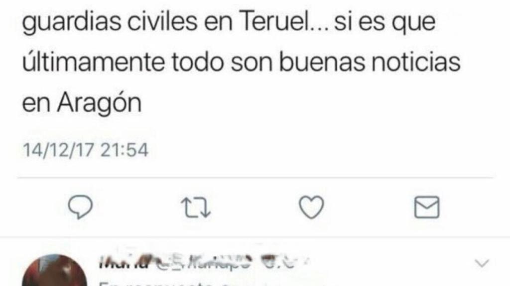 Uno de los tuits investigados.