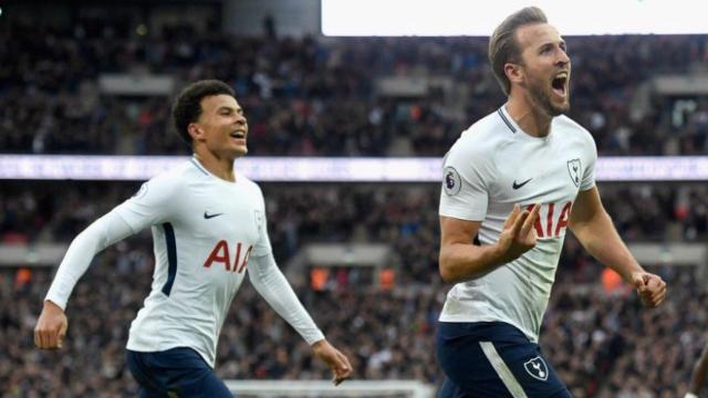 Kane celebra junto a Alli. Foto Twitter (@ChampionsLeague)