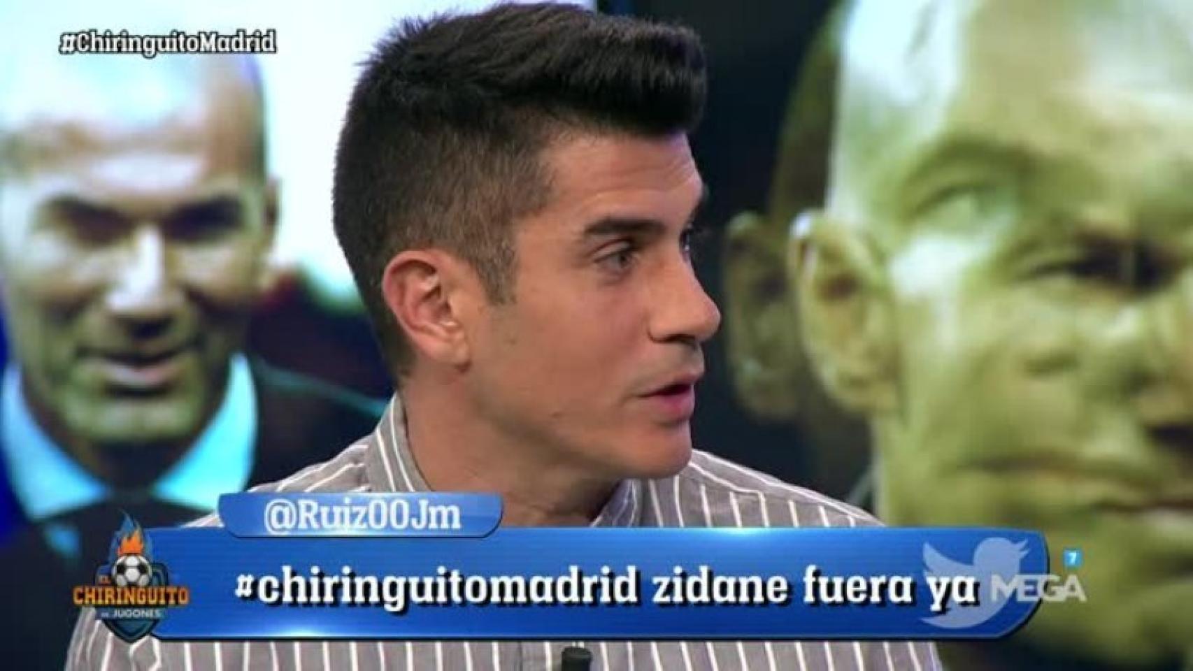 Álvaro Benito en  El Chiringuito. Foto: Twitter (@elchiringuitotv).