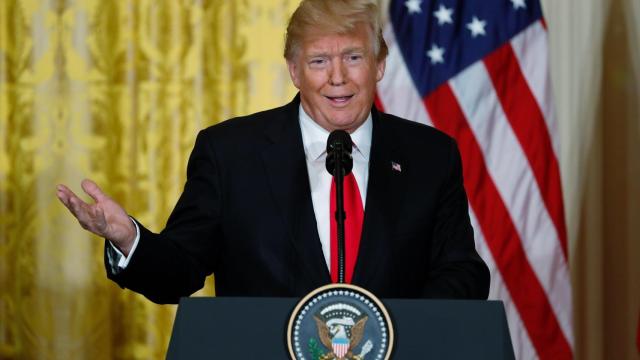 Donald Trump durante una rueda de prensa en la Casa Blanca.