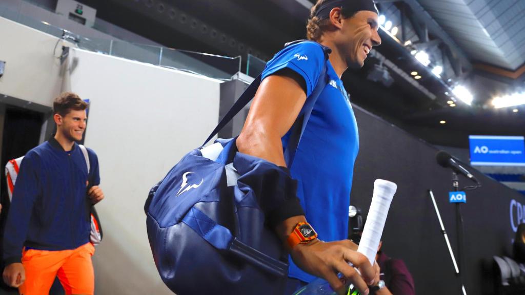 Nadal y Thiem, entrando en la pista Margaret Court.