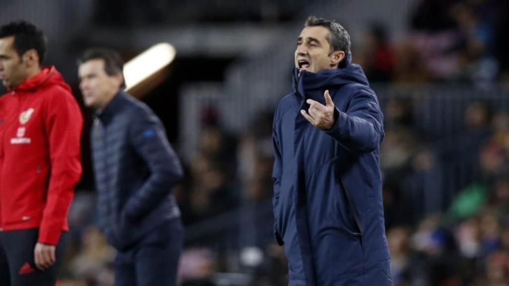 Valverde durante el duelo ante el Celta. Foto: Twitter (@fcbarcelona).