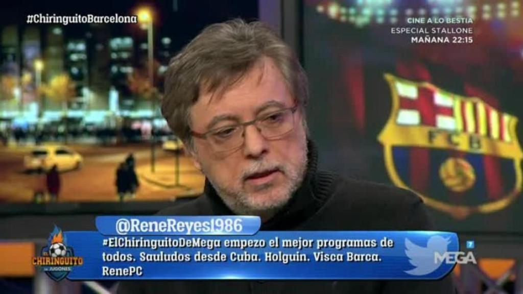 José Damián González en El Chiringuito. Foto: Twitter (@elchiringuitotv)