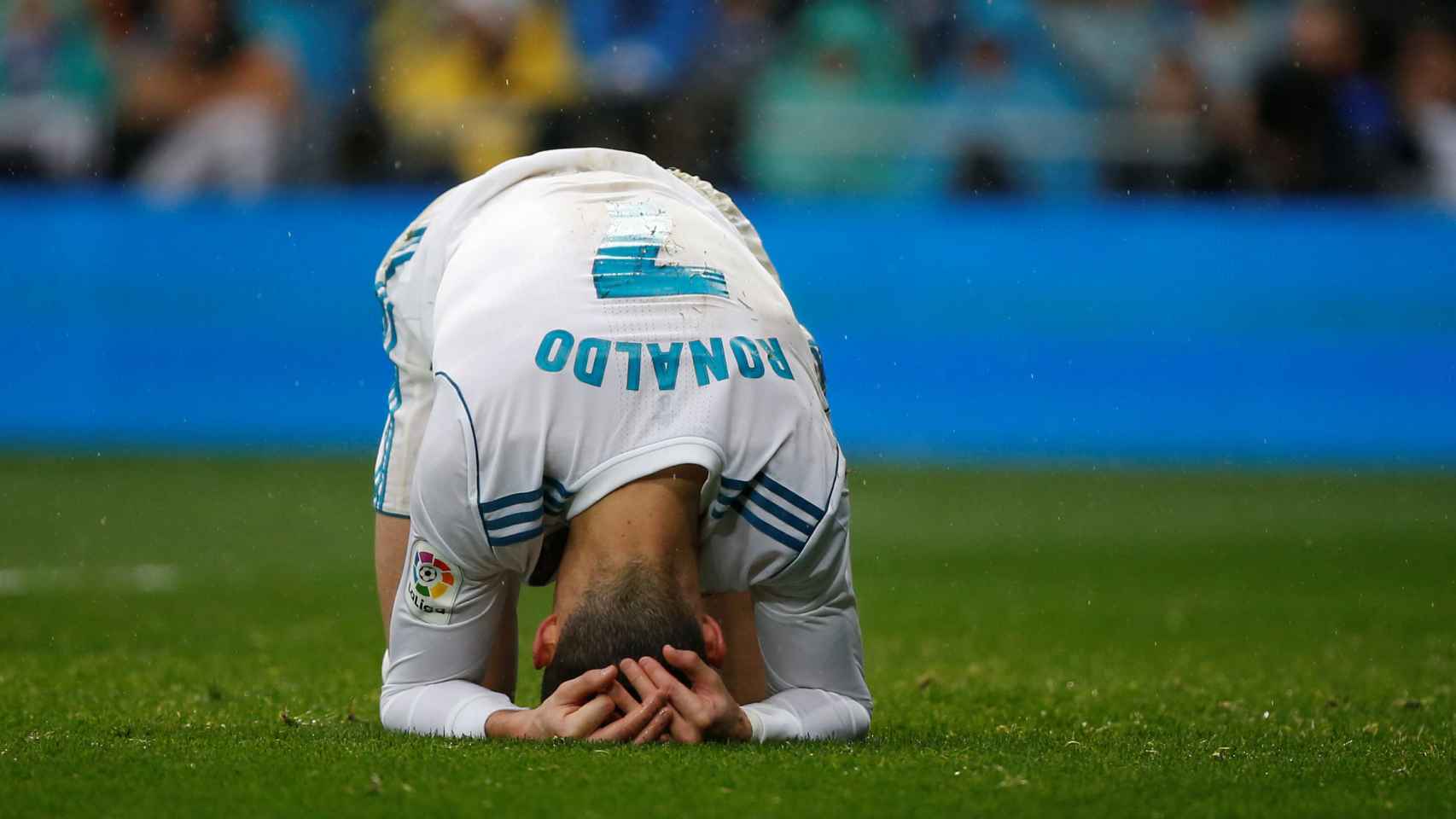 Cristiano Ronaldo se lamenta ante el Villarreal.