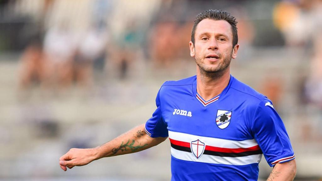 Cassano, en un partido con la Sampdoria. Foto: Twitter (@sampdoria)