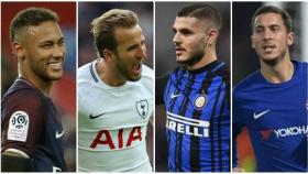 Los posibles fichajes de verano de Real Madrid: Neymar, Kane, Hazard e Icardi.