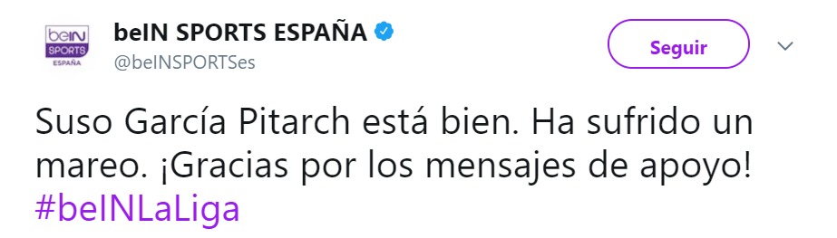 El último susto en beIN LaLiga: García Pitarch abandona el plató mareado