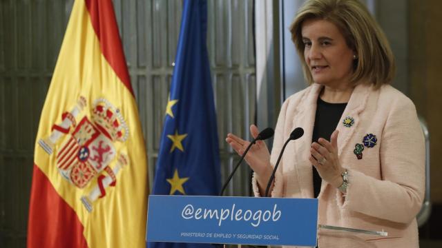 Fátima Báñez, durante el acto de presentación del libro de la OIT.