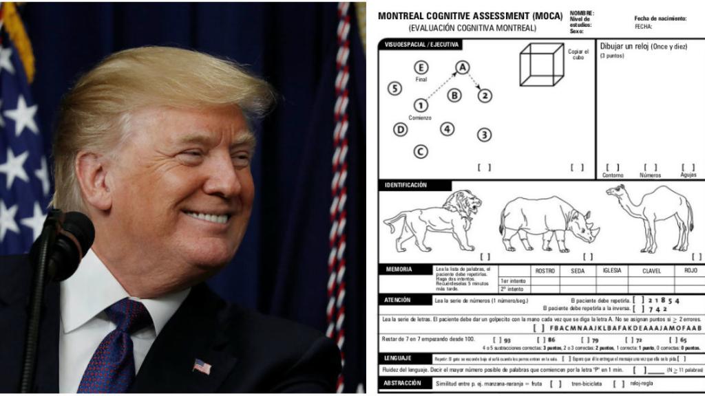 Donald Trump se ha sometido al Test de Evaluación Cognitiva de Montreal para demostrar su capacidad cognitiva.