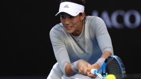 Garbiñe Muguruza, en el Open de Australia.