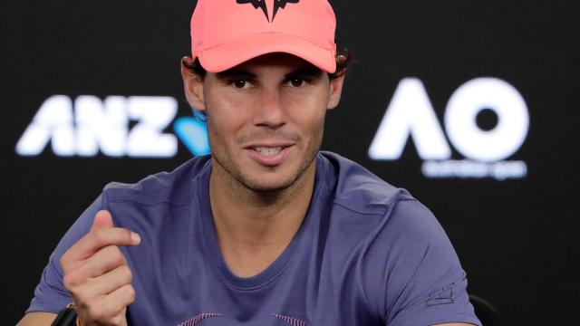 Nadal, atendiendo a la prensa en el Abierto de Australia.