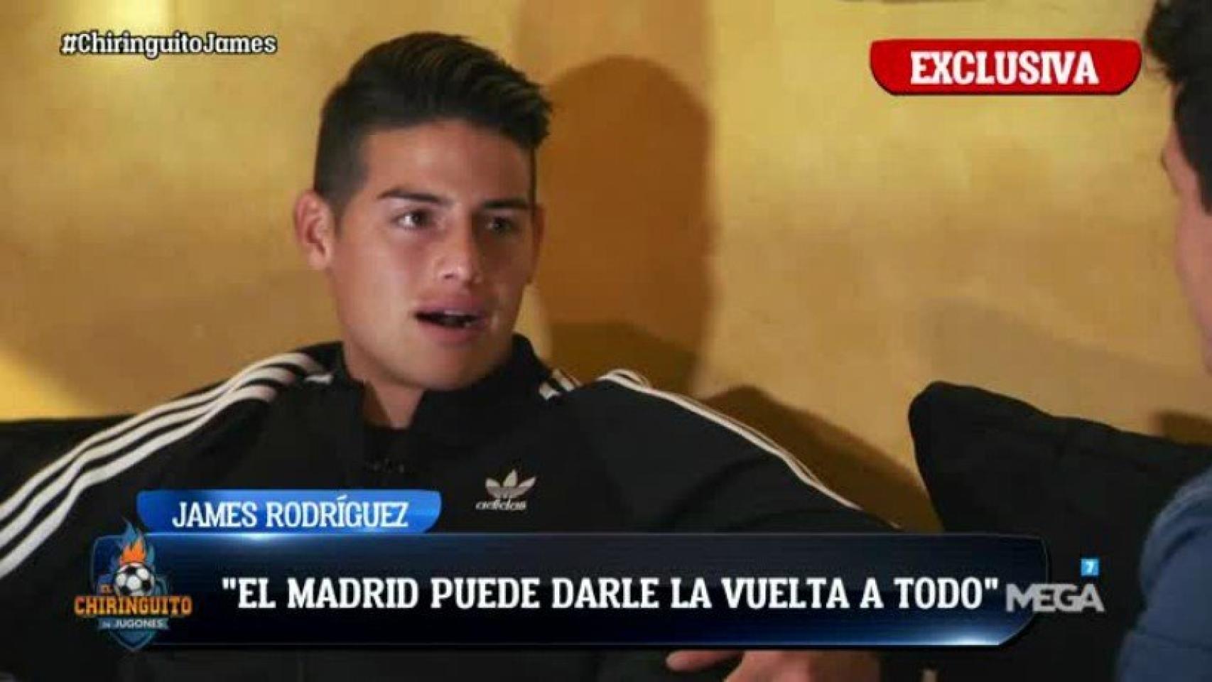 James en la entrevista con El Chiringuito. Foto: Twitter (@elchiringuitotv)