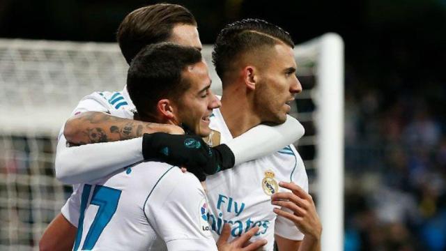 Celebración del gol de Lucas Vázquez