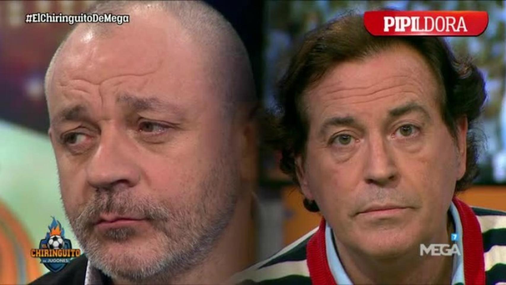 Frédéric Hermel y Pipi Estrada en El Chiringuito. Foto: Twitter (@elchiringuitotv)