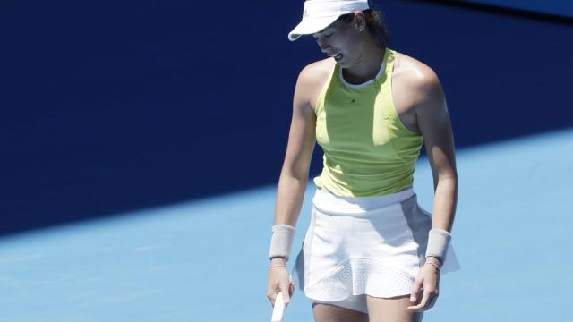 Muguruza, durante el partido ante Hsieh.