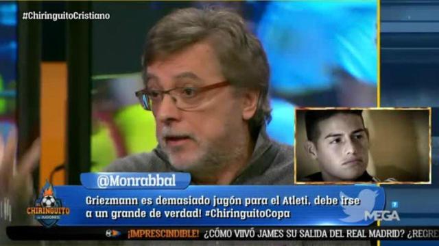 José Damián González en El Chiringuito. Foto: Twitter (@elchiringuitotv)