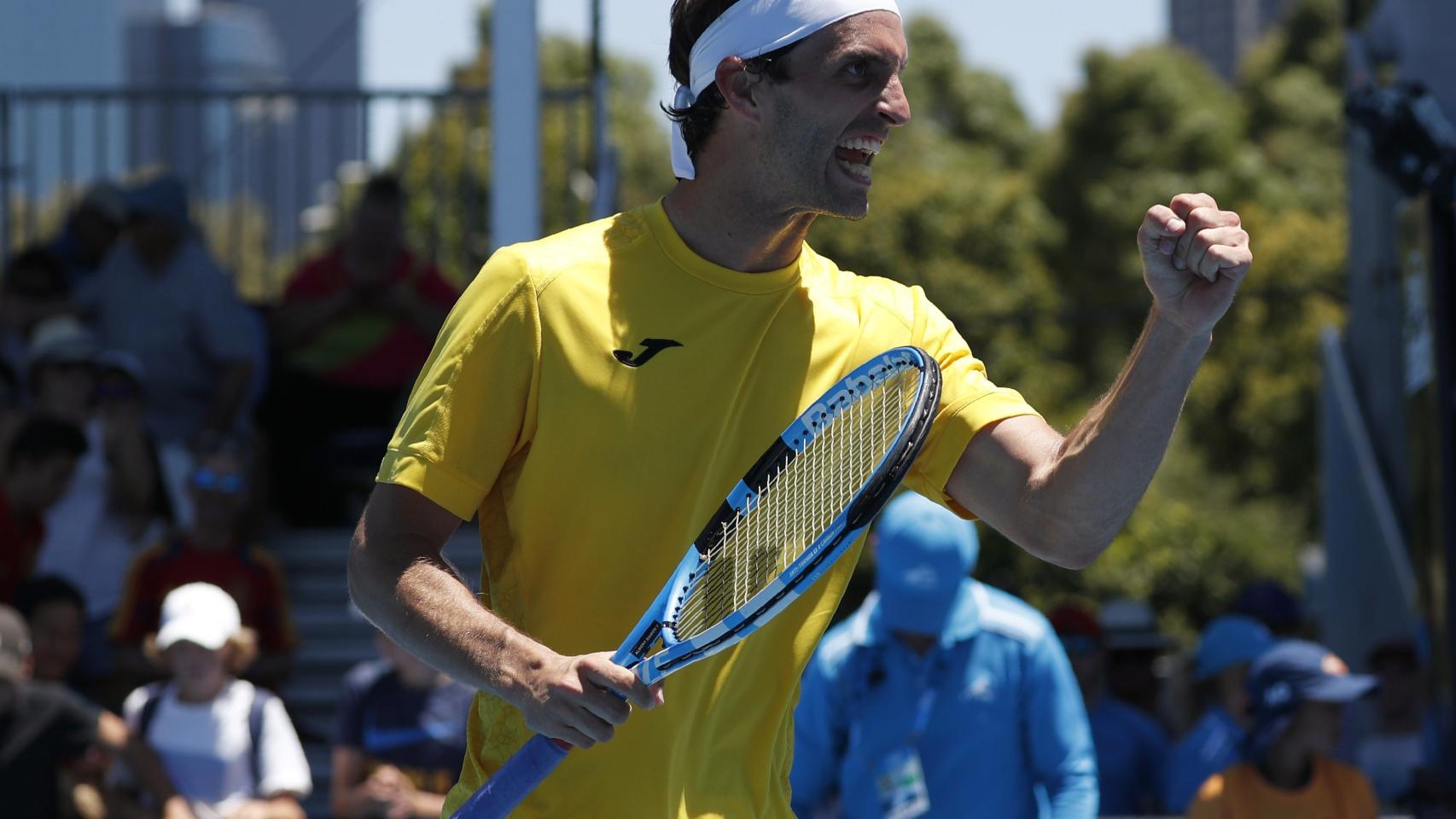 Ramos, celebrando su pase a la tercera ronda del Abierto de Australia.