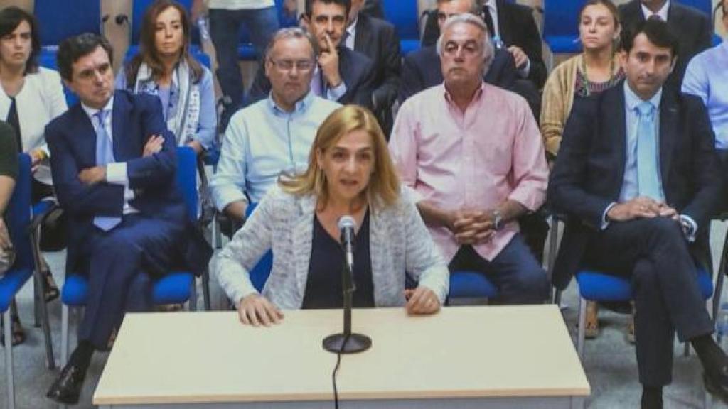 Cristina de Borbón durante su último turno de palabra en el juicio del ‘caso Nóos’.