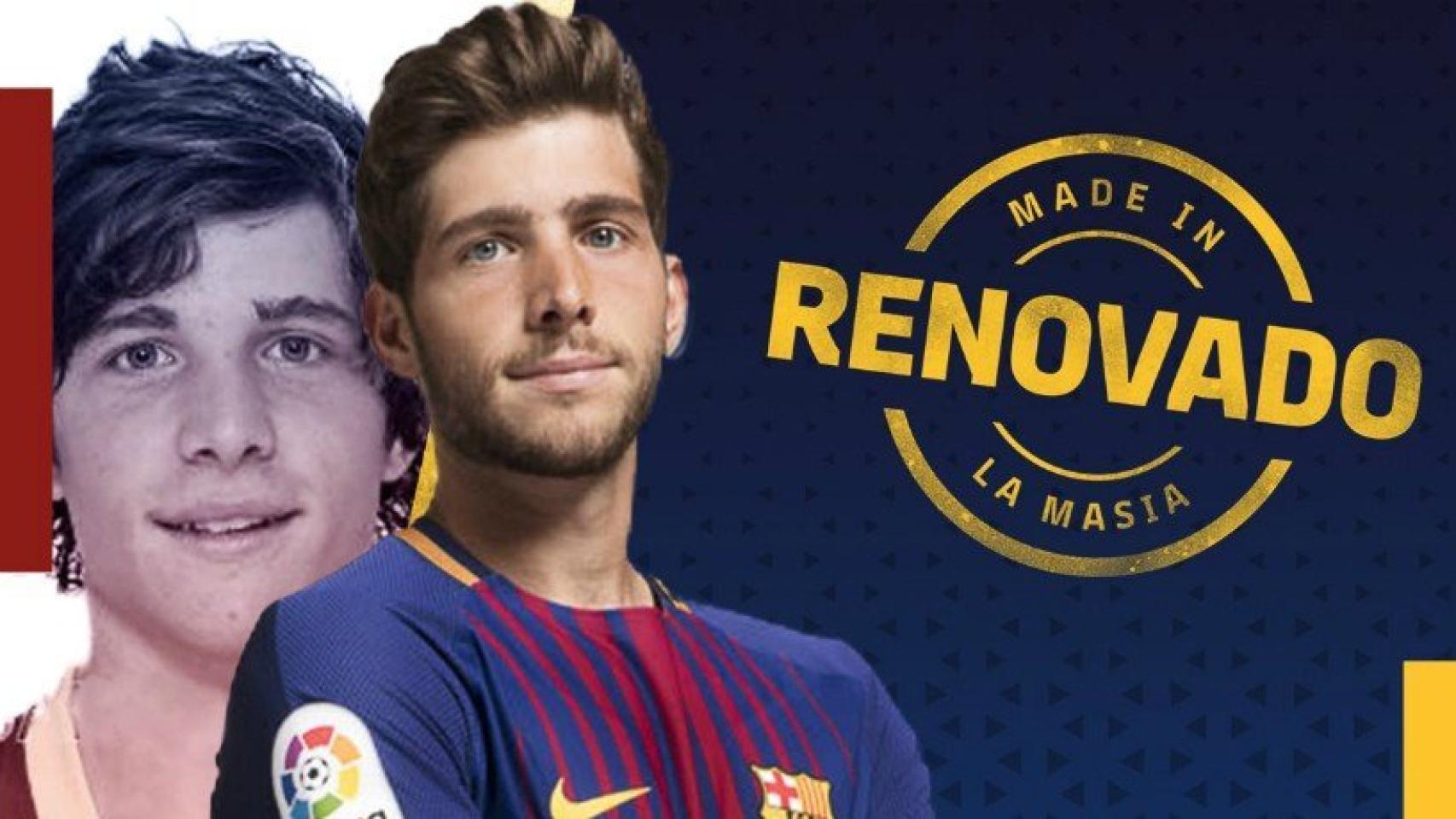 Sergi Roberto renueva con el Barça. Foto Twitter (@FCBarcelona)