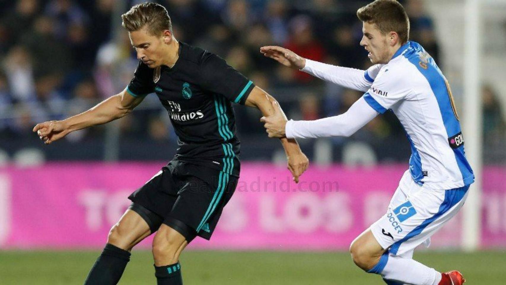 Llorente, contra un jugador del Leganés