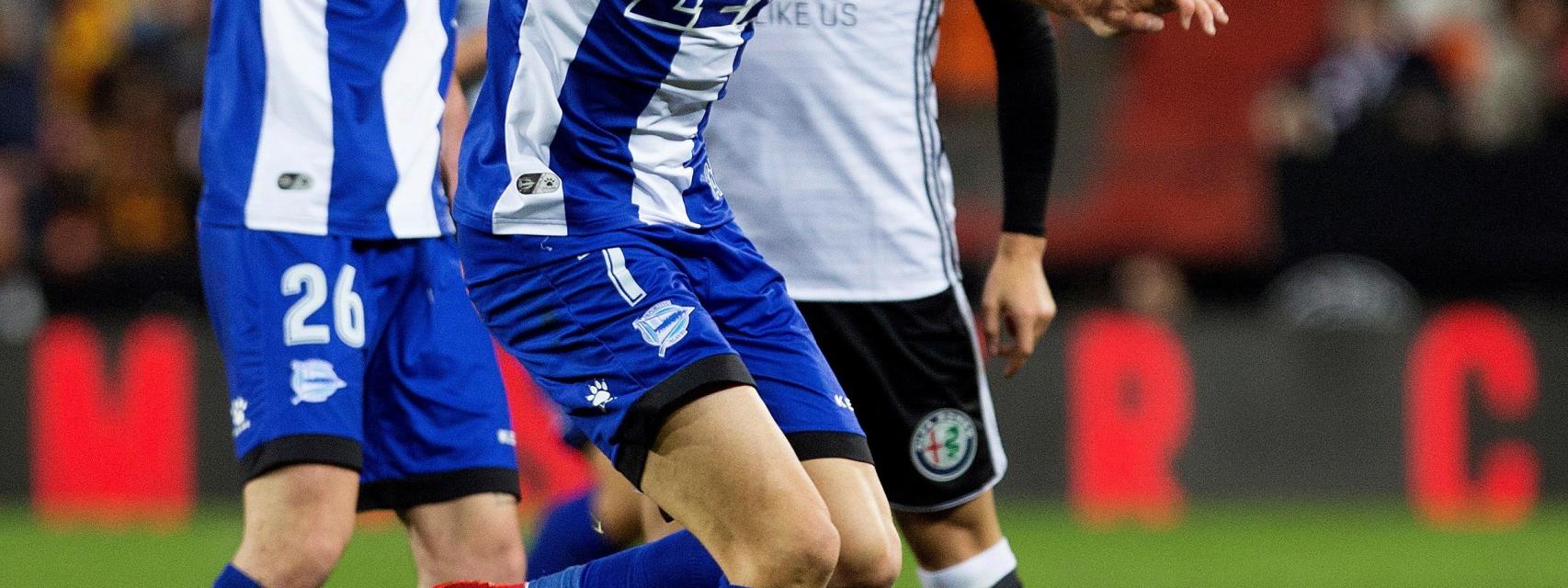 Sobrino en el último partido del Alavés.