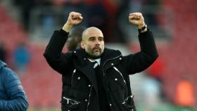 Guardiola celebra un gol del City. Foto mancity.com