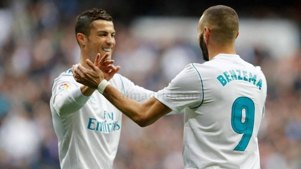 Cristiano y Benzema, en el Real Madrid - Málaga