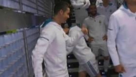 Cristiano Ronaldo en el túnel de vestuarios