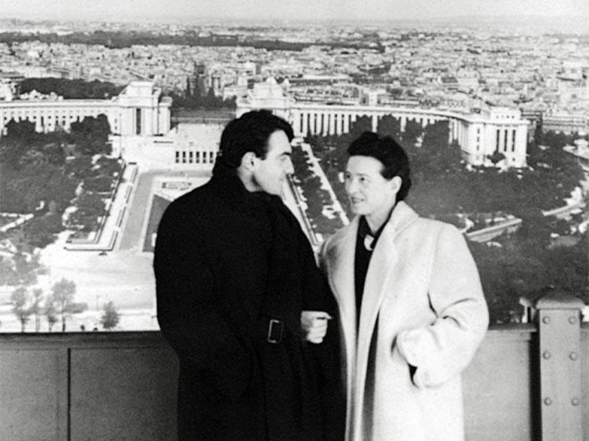 Simone de Beauvoir con Lanzmann.