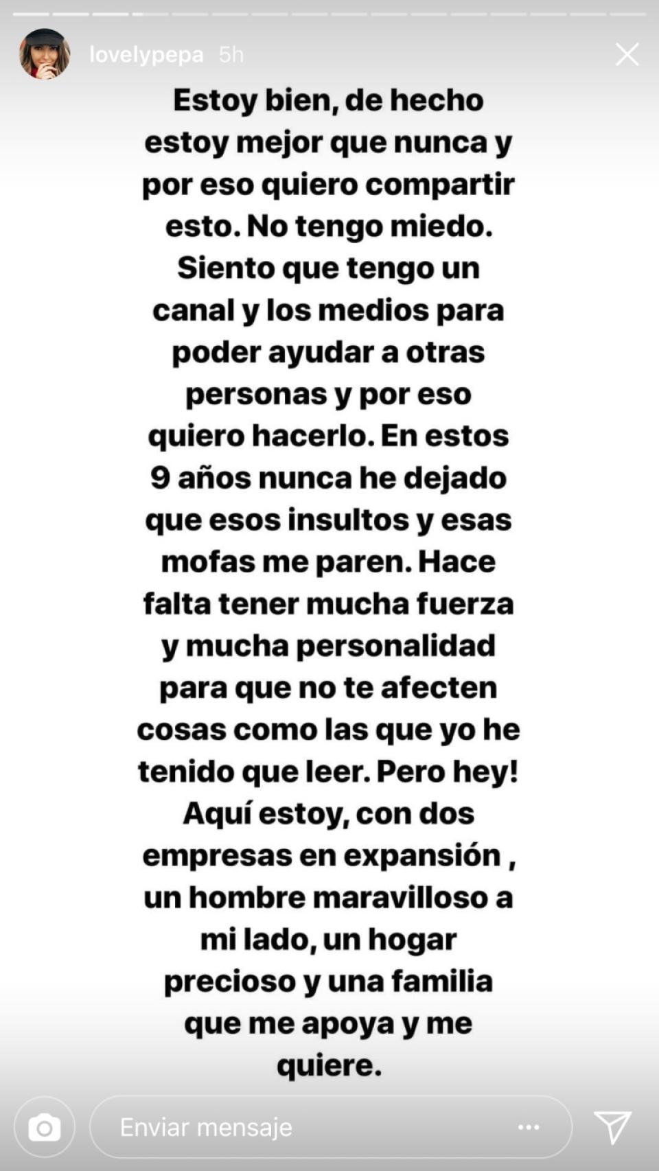 Pereira ha hecho un alegato en Instagram.