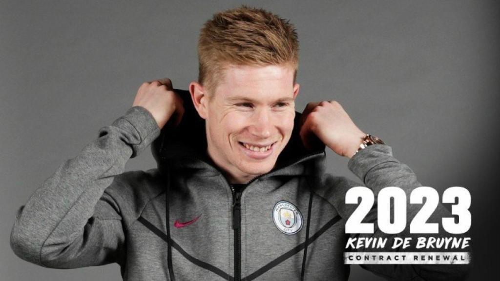 De Bruyne renueva con el City. Foto: Twitter (@ManCity)